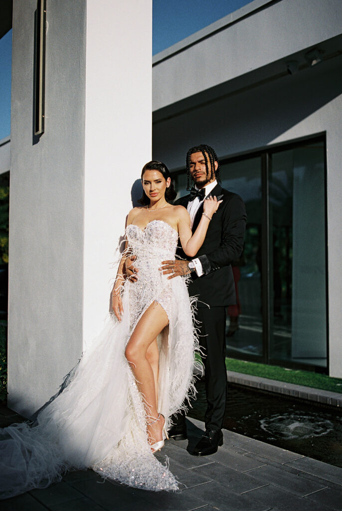 Bride and Groom Photographed in Miami Beach