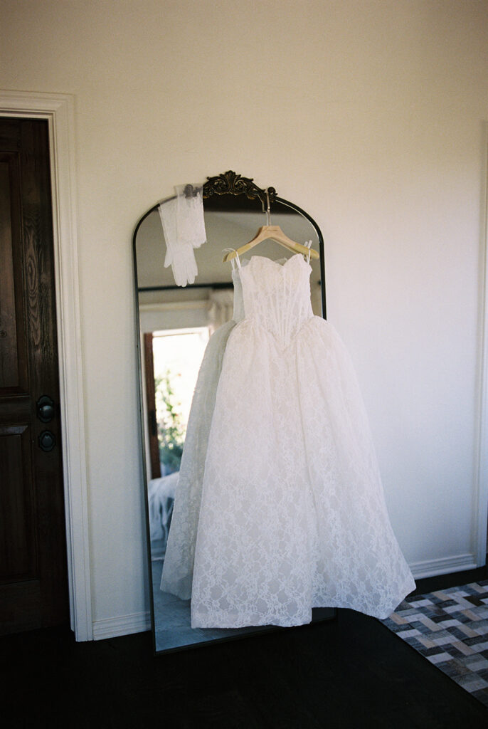 Lace Corset wedding gown with lace sleeves