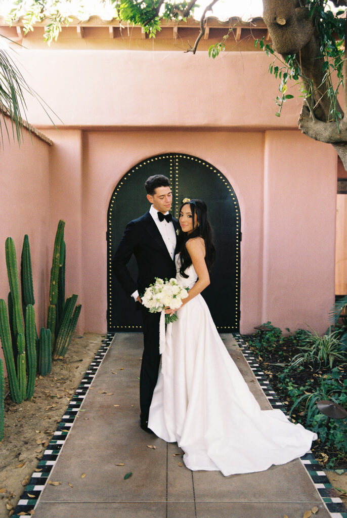 Bride and Groom Photos at Sands Hotel Palm Springs 