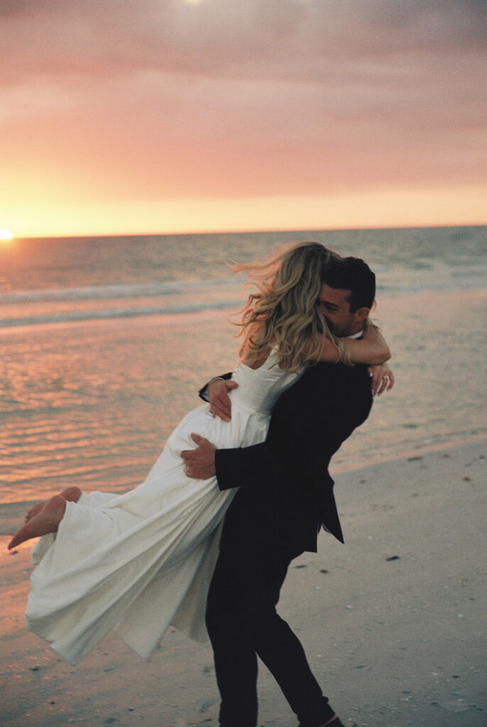 Sunset Bride and groom portraits Marco Island Florida